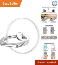 Sleek Clear Acrylic Phone Ring Grip 1.5" - Kickstand Holder for Tablets  Phones