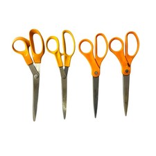 Fiskars Classic Orange Scissors Lot 4 Pc 8" Stainless Steel Office Craft