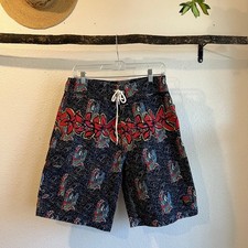 Deadstock 90s Hawaiian Tropical Masc Board Shorts USA Made Size Medium