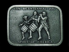 TC01116 VINTAGE 1976  BICENTENNIAL SPIRIT OF AMERICA  PATRIOTIC BELT BUCKLE