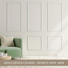 Peel and Stick Wall Molding Kit Wainscoting Panels 54x24In 24x24In 3 Sets