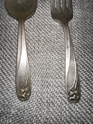 1847 Rogers Bros Daffodil Silverplate Set Fork & Spoon | eBay