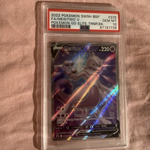Pokémon Mewtwo V SWSH229 Full Art Promo Holo Sword & Shield PSA 10 English