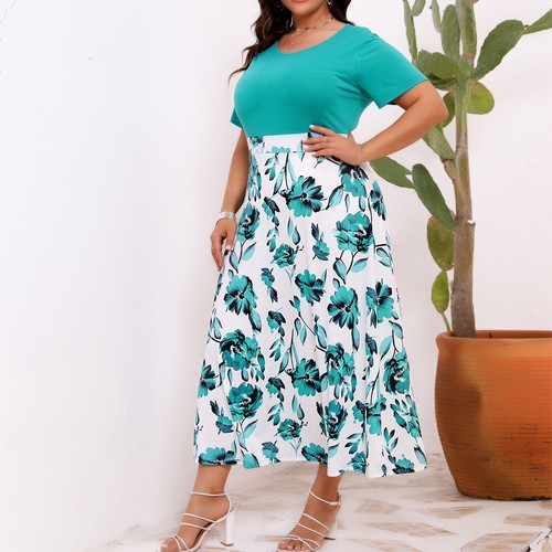 Plus Size Curvy Women Floral Dress Summer Holiday Beach Party Swing Sundress - Picture 42 of 117