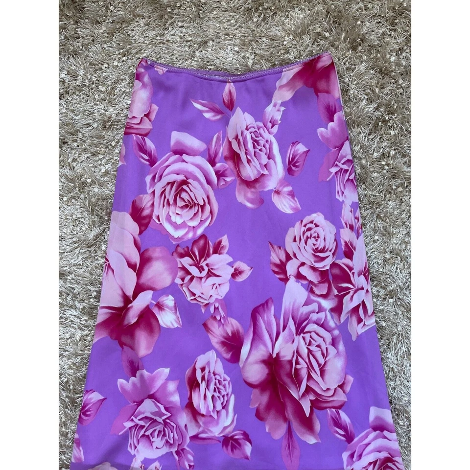 Pierre Cardin Skirt Womens 12 Petite Floral Y2K 90s Cottage Midi A Line Purple - Image 3 of 4