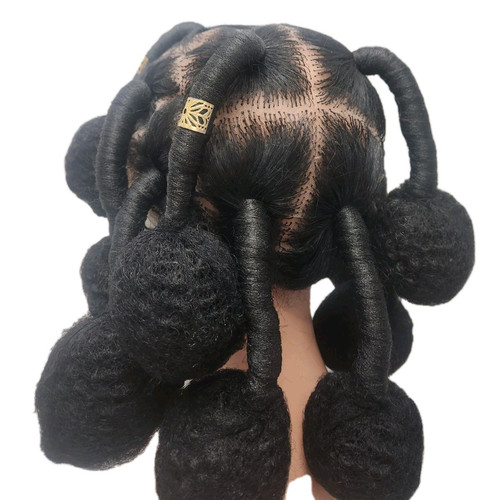 Synthetic Bantu Full Lace Braided Bun Wig African Braid Hair - Picture 4 of 7