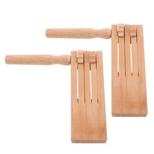 2 Pcs Wooden Ratchet Double Row Noise Maker Wood for Children