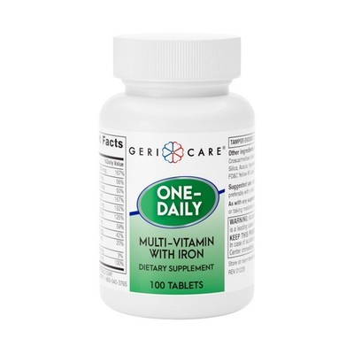 GeriCare One-Daily Multi-Vitamin with Iron Tablets,100 100 Count (Pack of 1) 