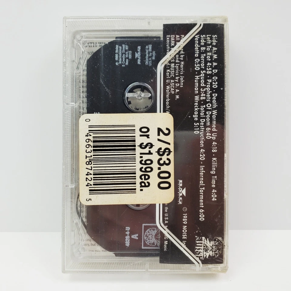 D.A.M. Human Wreckage Cassette Tape Vintage 1989 Thrash Metal Sealed - Image 2 of 4