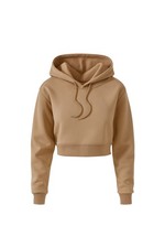 Women’s Cropped Pullover Hoodie Sweatshirt Long Sleeve Drawstring Hood