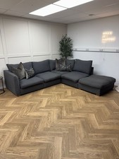 Charcoal Barker & Stonehouse Corner Sofa And Footstool - Delivery Available