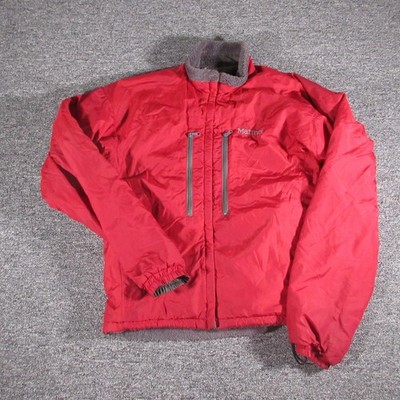 Marmot Jacket Mens Small Red Full Zip Polartec Reversible Fleece Lined Outdoor