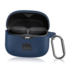 for JBL Tune Buds Case Cover, Soft Silicone Protective Earbuds Case Front Blue