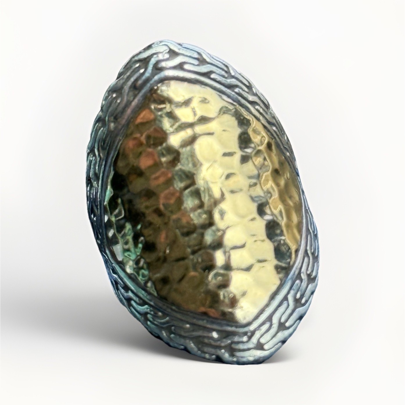 John Hardy Shield Statement Ring Silver Gold 925 … - image 1