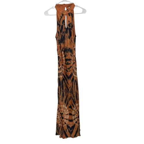 YFB Young Fabulous & Broke Batik Seidenkleid Gr. Large Orange Navy
