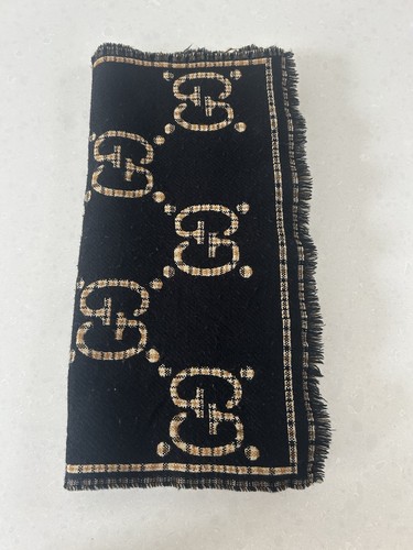 GUCCI Logo-Intarsia Wool Scarf RRP £335 - Picture 6 of 9
