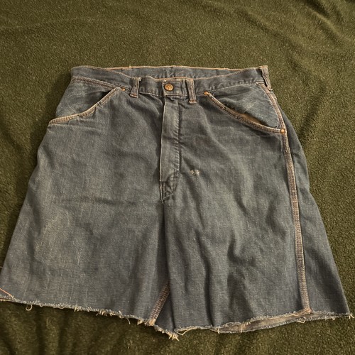 pantaloncino jeans denim carpentiere vintage anni 40 50 tagliato fuori