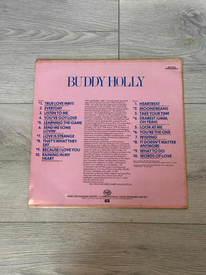 Buddy Holly, 20 Love Songs - Image 2 of 3