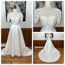 Beautiful Vintage 90s Bonny Bridal Empire Waist Wedding Gown 