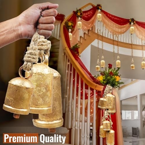 3er Set Riesen Harmonie Rustikal Gold Weihnachtsglocken zur Dekoration - Top - Bild 4 von 7