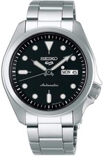 Seiko 5 Sports Mens Automatic Watch with Silver Bracelet SRPE55K1
