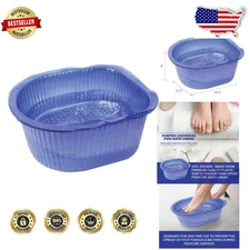 Durable 100ct Blue Pedi Bath Liners: 50% Thicker, Universal Fit Disposable Fo...