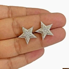 2.0Ct Round Cut Lab-Created Diamond Women's Star Earrings 14K Yellow Gold Plated