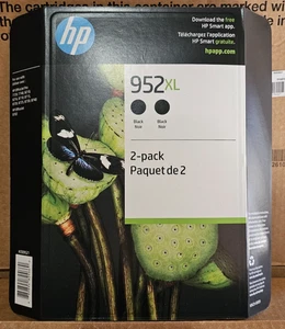 Véritable HP 952XL BLACK - 2 PACK Cartouches d'encre à rendement élevé N9K29BN - 10/2026