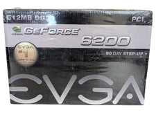 EVGA GeForce 6200 AGP 512MB DDR2 512-A8-N403-LR Video Graphics Card New Sealed