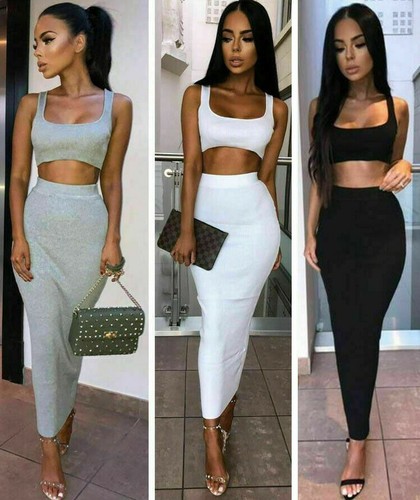 Ladies Womens Ribbed Sleeveless Crop 