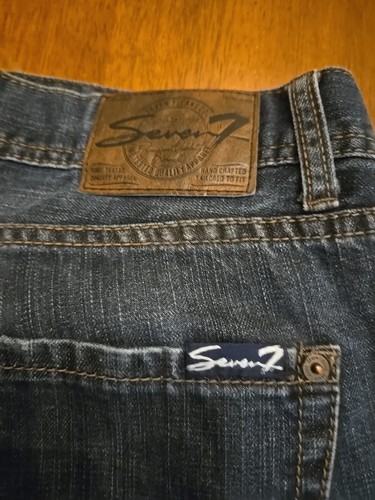 Seven7 Jeans Herren 34x34 Blau Straight Fit Medium Wash Schnurrhaare Stretch Denim - Bild 2 von 5