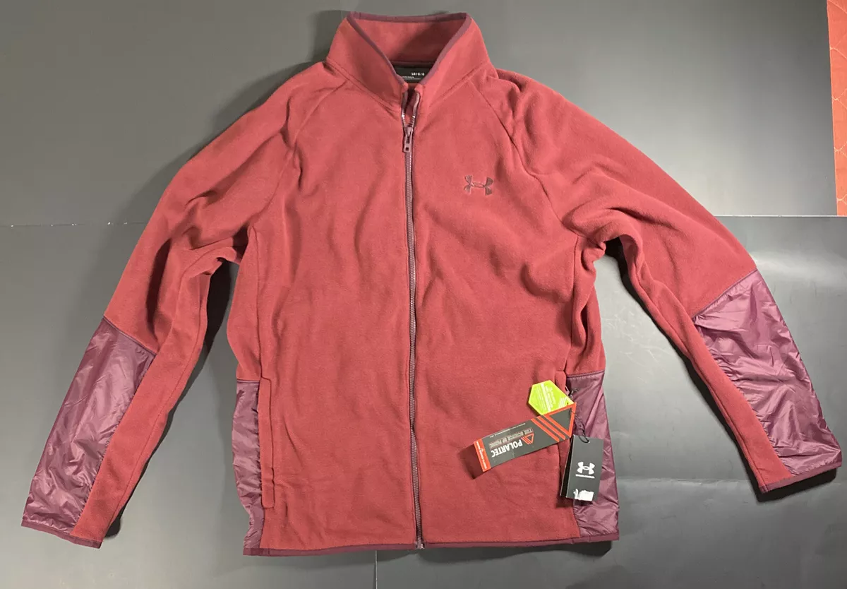 UNDER ARMOUR MEN S Red OUTDOOR POLARTEC FORGE FULL ZIP JACKET Large FLEECE NWT