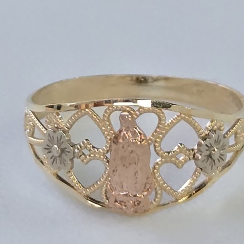 solid 14k gold virgin Mary guadalupe Ring Size 6 7 8 9 10 - Picture 12 of 12