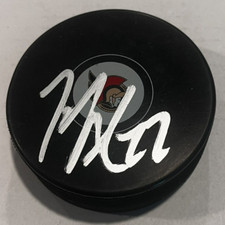 MIKE MICHAEL AMADIO SIGNED OTTAWA SENATORS HOCKEY PUCK W/ CASE COA