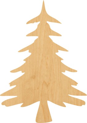 Christmas Tree 1 Laser Cut Out Wood Shape Craft Supply - Woodcraft Cutout
