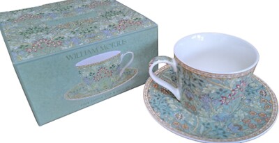 William Morris Teetasse und Untertasse mit Geschenkbox besonderes hübsches Geschirr Kaffee