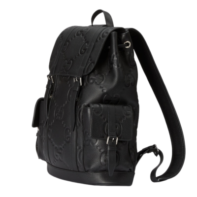 GUCCI $3980 Black Jumbo GG Leather Large Backpack New & Authentic