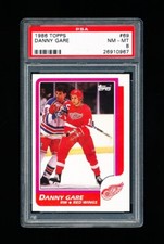 1986 TOPPS HOCKEY 69 DANNY GARE PSA 8 NEAR MINT-MINT RED WINGS