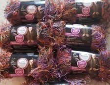 6 skeins Palette Red Wattle Eyelash Pom Pom Y...