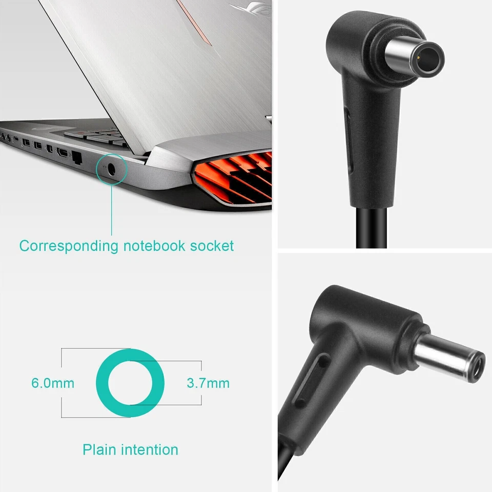 20V 9A 180W AC Adapter Charger For ASUS ROG Zephyrus G14 GA401IV-HA258R Power - Image 4 of 4