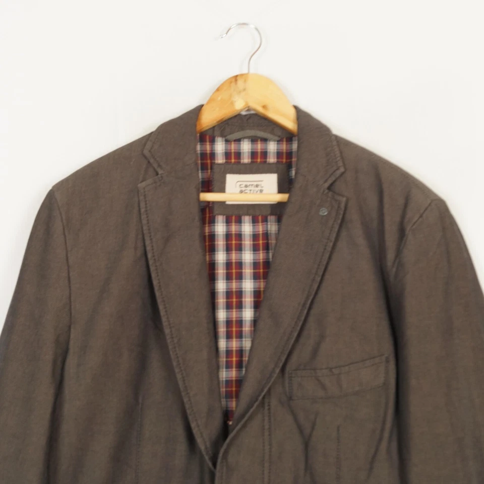 CAMEL ACTIVE Hombres Blazer Chaqueta Talla L IT50 UK40 Marrón Algodón Muesca ... - Imagen 3 de 4