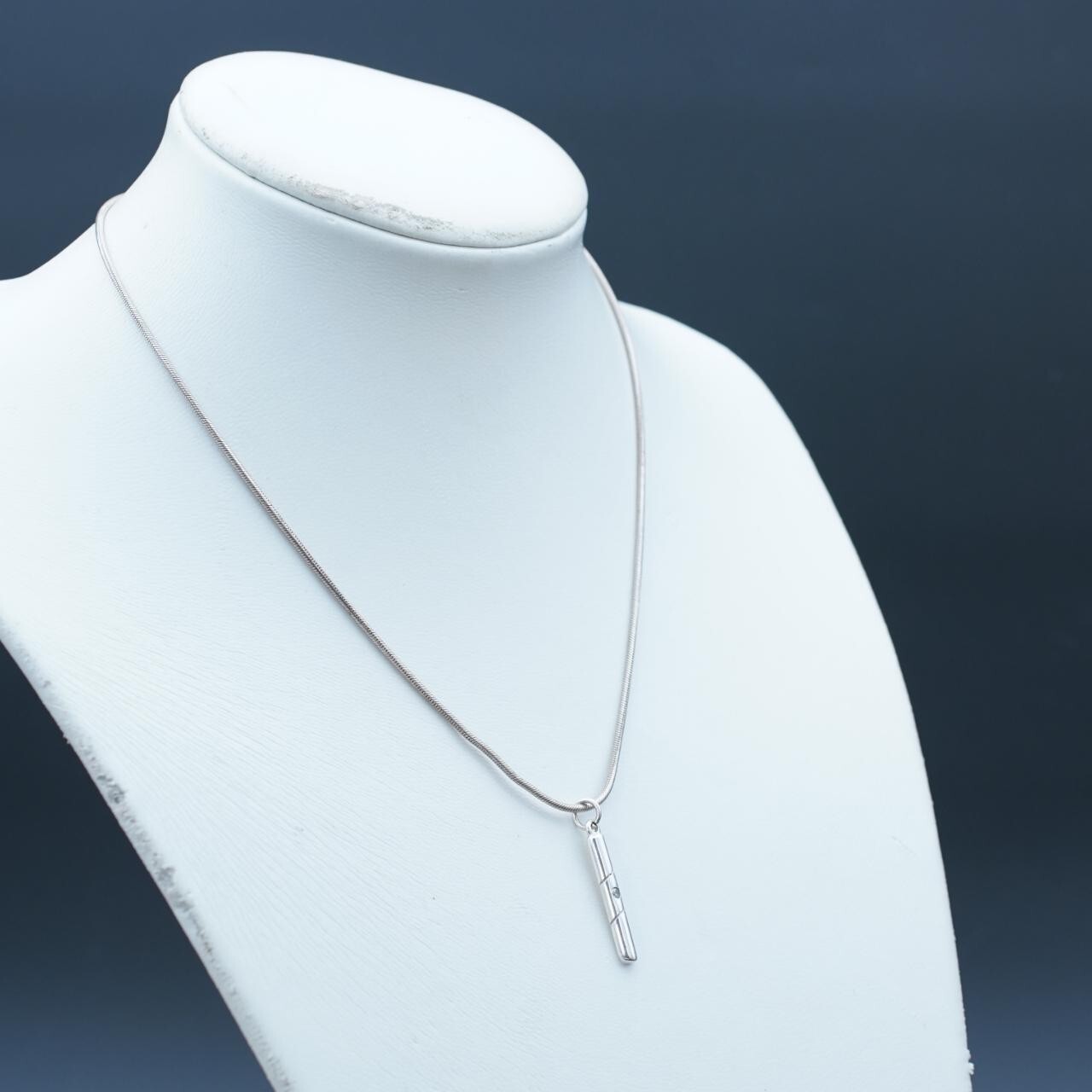 Vintage solid silver drop gem necklace - image 3