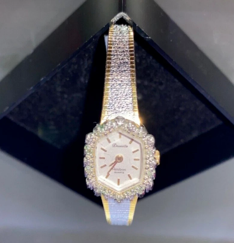 Deauville by Armitron Gold Plated Vintage Diamond Bezel Women’s Watch - Image 3 of 4