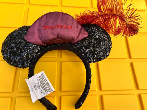 Disney Cruise Line DCL Pirate Minnie Mouse Ears Headband Red Head Feather NWOT! - Picture 2 of 2
