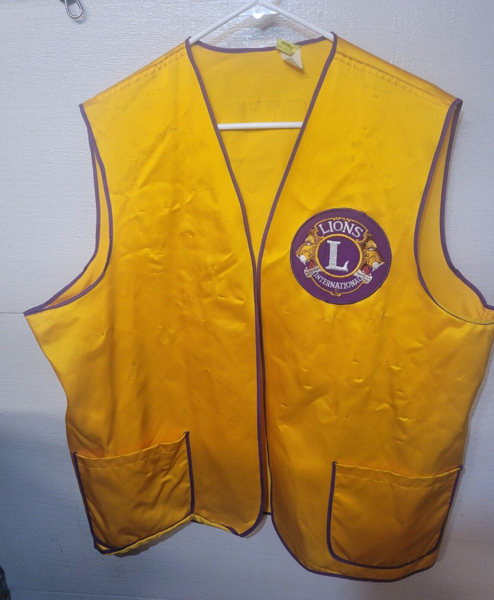 VINTAGE LION'S CLUB INTERNATIONAL VEST GOLD & PURPLE PRESQUE ISLE