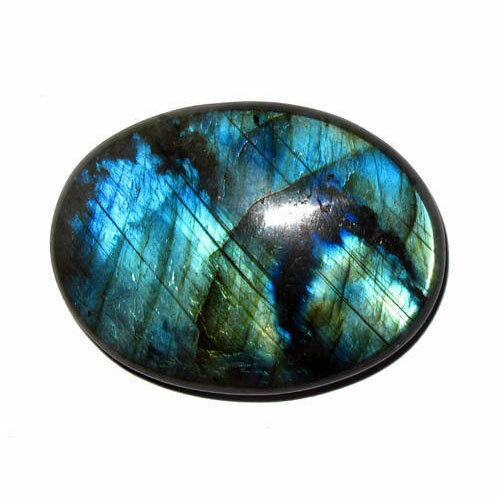 AFRICAN LABRADORITE, OVAL CABOCHON-CUT, 9x7mm, 2 PIECES, NATURAL GEMSTONES - Picture 1 of 2