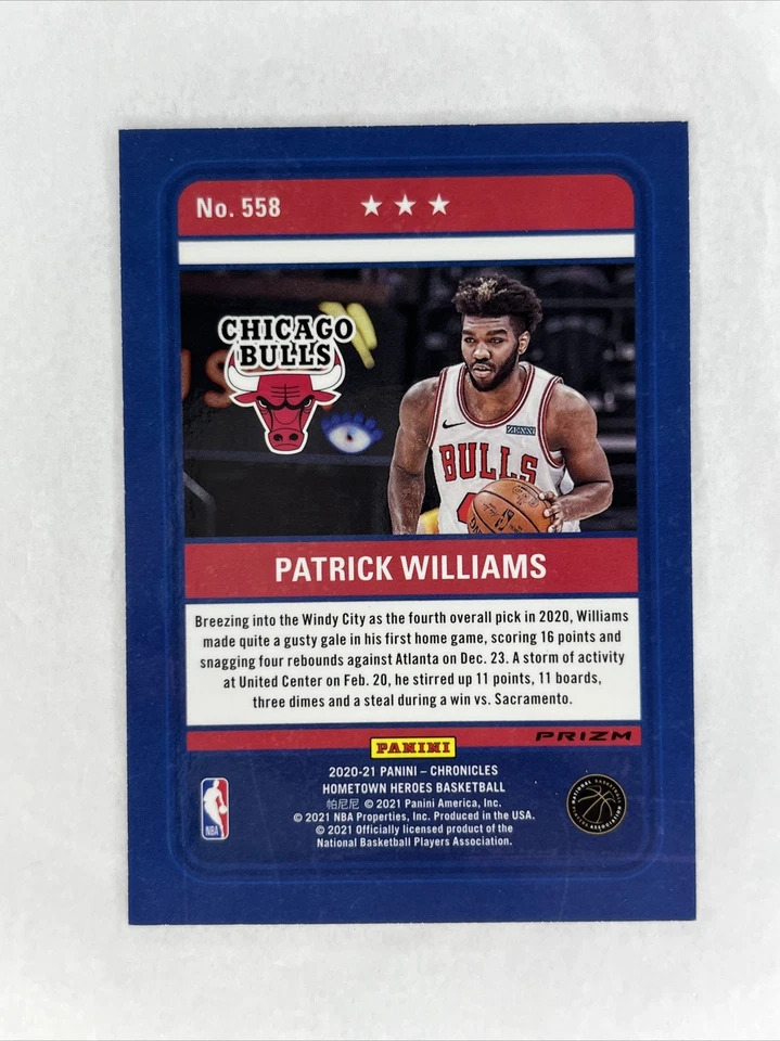 2020-21 Panini Chronicles Hometown Heroes Patrick Williams #558 RC Silver Prizm - Image 2 of 2