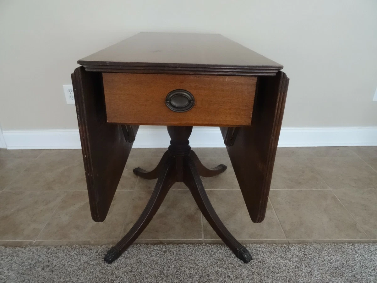 Antique drop leaf table with claw feet deals