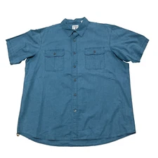 Redhead Shirt Men 2XL Teal Outdoor Military Pockets  Fishing Twill Button Up XXL