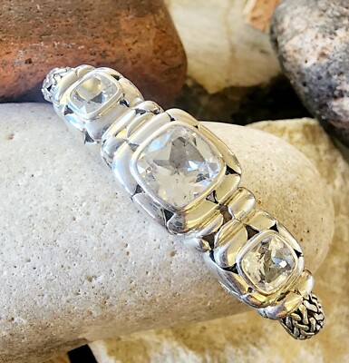 John Hardy WHITE TOPAZ Kali Woven Bracelet 32.14 Grams Neat Piece!
